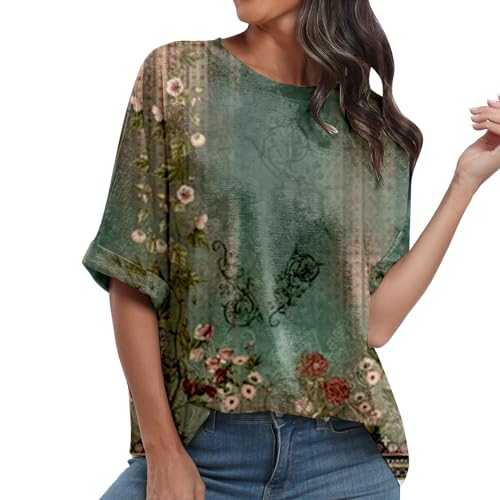 FNKDOR Summer Womens Cotton Linen Loose Blouse Tops Ladies T-Shirts Oversized Short Sleeve Crewneck Tunic Tops Casual Plus Size Basic 2024 Trendy Tee Solid Color Outfits