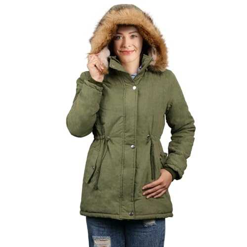 4How Women's Long Down Cotton Jacket Winter waterproof Down Thickened Coat Hooded