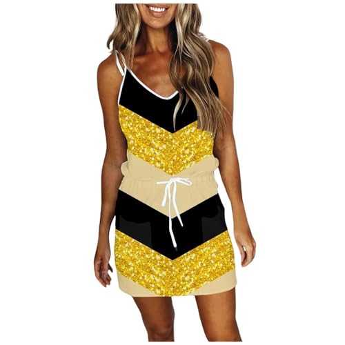 Celucke Women's Casual Camisole Sleeveless Slim Fit Waist Pocket Beach Skirt Fashionable Printed Casual Skirt, Summer Maxi Dresses for Women UK, Floral Dresses for Women UK, Hawaiian Dresses
