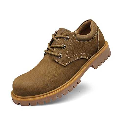 HJGTTTBN Leather Shoes Men Autumn Genuine Leather Non Slip Work Shoes Men Working Werkschoenen Casual Plus Size