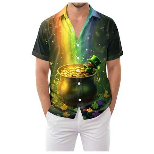 NerYuo St Patricks Day Graphic Print Short Sleeve Tops St Patricks Day Graphic Print Short Sleeve Tops Ladies Summer Shirts Mens Short Sleeve Shirt Button Down Shirts 12 Gift