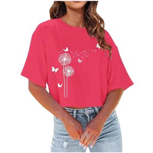Summer Women's Casual Short Sleeve Crew Neck Shirts Lightweight Soft Casual Letter Print Tops Clothing Women's Top Glitter