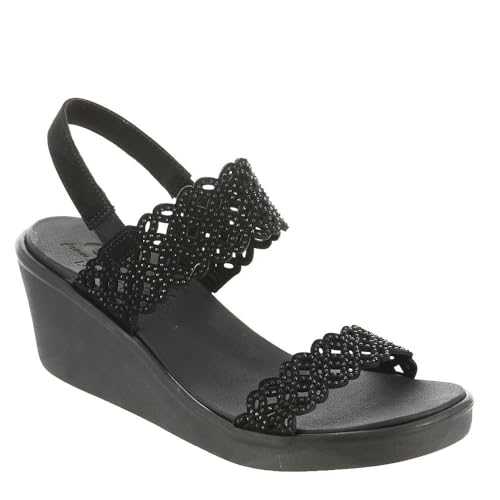 RUMBLE ON SASSY DAYZ Ladies Wedge Heel Sandals Black 4