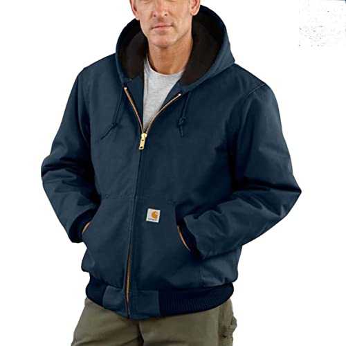 Carhartt Men's Loose Fit Firm Duck Insulated Flannel-Lined Active Jacket Work Utility Outerwear