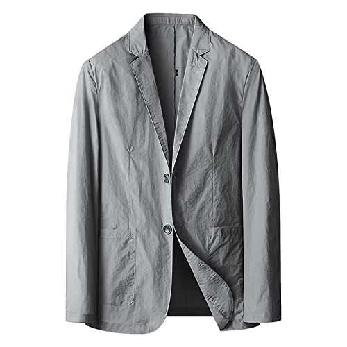 Linen Suit Jacket Men, Men'S Blazers Slim Fit Men Loose Fit Fashion Solid Color Blazers Cotton Linen Suit Coat Casual Business Thin Mens Blazer Jacket Comfortable Breathable Blazers