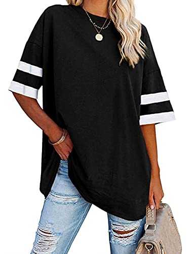 Famulily Women's Casual Round Neck Half Sleeve T Shirt Ladies Comfy Oversized Baseball Tshirts Tunic Tops