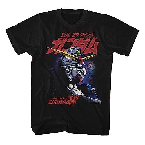 Gundam Mobile Suit Galaxy Front & Back Print Mens Black Short Sleeve T Shirt Vintage Style Graphic Tees