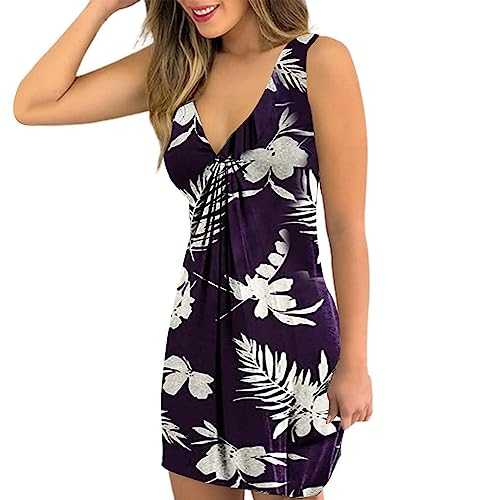 AMDOLE Maxi Dresses for Women UK American Plus Size Sexy V Neck Printed Dress Ladies Dresses