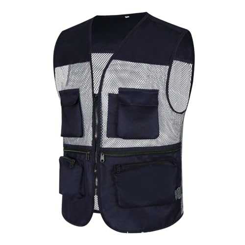 Cocila Men's Spring Summer Autumn And Winter Work Clothes Vest Work Many Vest Winter Wool Mens Coat Mens Western Style Jacket Extra Large Poncho Waterproof Adult