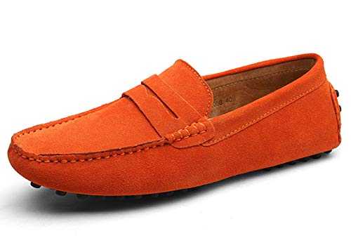 Men Suede Penny Loafers Moccasins Smart Slip On Boat Deck Driving Shoes Lightweight Comfortable Walking Sandals