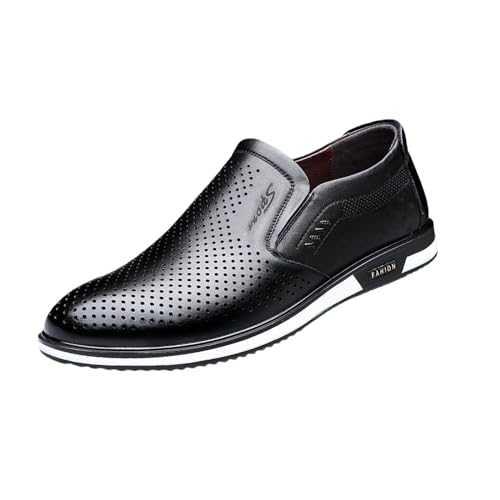 Loafers Men's Business Oxford Casual Fashion Leather Shoes Breathable Comfortable Formal Shoes Slip On Slippers Flat Shoes Comfortable Casual Walking Shoes Low Shoes Leisure Shoes Work Shoes Black