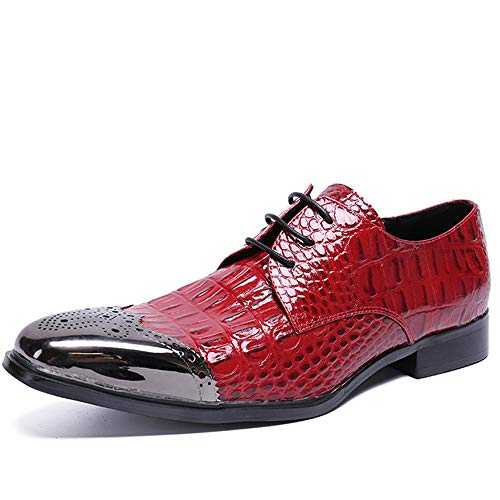 New Leather Loafers for Men Men Steel Toe Lace Up Animal Pattern Oxford Shoes Slip On for Show Genuine Leather