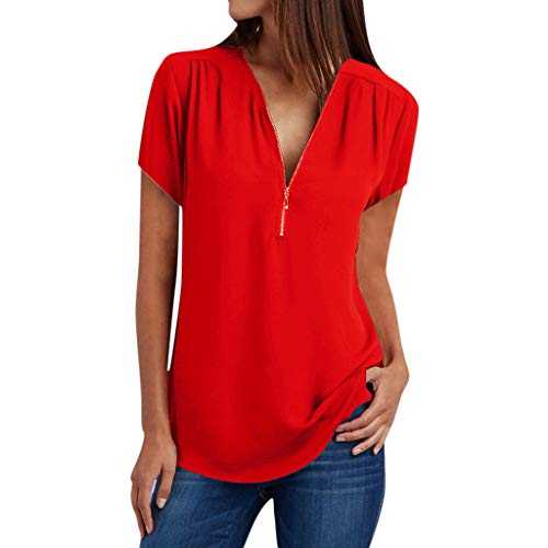 LindoMaker Shirts for Women Business Casual V Neck Tops Short Sleeve Relaxed Fit Shirt Blouse 2023 Stylish Work Shirts