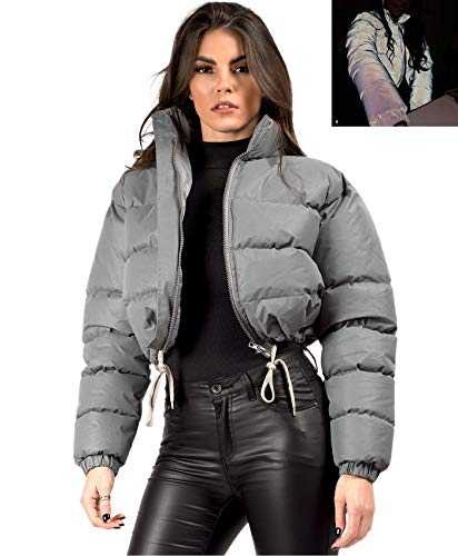 Lexi Fashion Womens Reflective Jacket Puffer Quilted Padded Cropped Coat