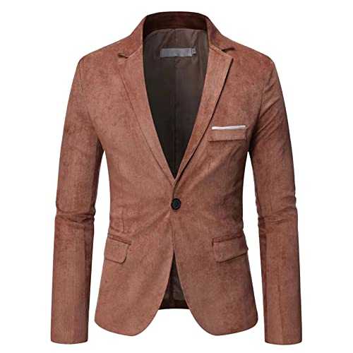 Rain Gear Men'S Casual Fashion Suit Solid Color Corduroy Business Gentleman Lapel Leisure Suit Flower Mens Suit