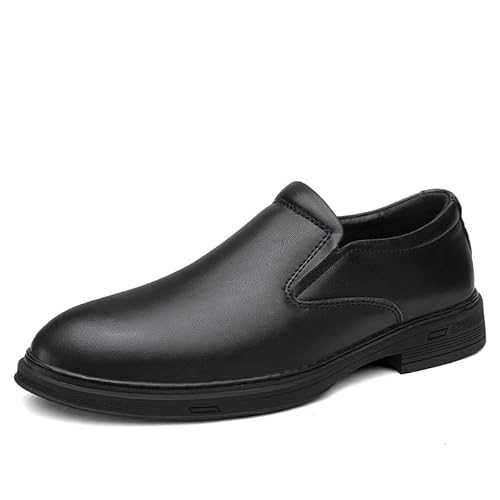 TAYGUM Formal Shoes for Men Slip On Round Toe Solid Color Faux Leather Resistant Non Slip Low Top Outdoor