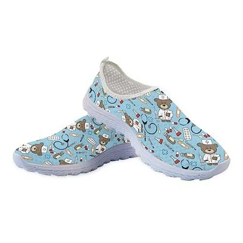 Jeiento Light Walking for Nurse Shoes Women Dental Shoes Unisex Adult Trainers Walking Running Sneakers for Men,Anti-Skid/Breathable/Slip-On