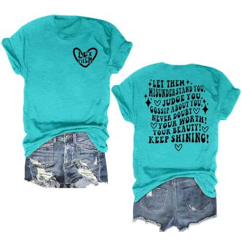 Mental Health Shirt for Women Let Them Misunderstand You Tshirt Cute Heart Motivational Graphic Tee Inspirational Gift