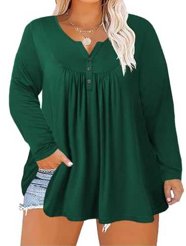 Women's Plus Size Shirt Short Sleeve Button Round Neck Top Basic Ladies Loose Fit T Shirt