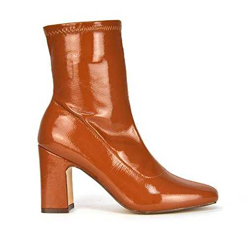 ESSEX GLAM Womens Ankle Boots Ladies Stretch Leg Block Mid Low Heel Sock Chelsea Shoe Booties Size 3-8