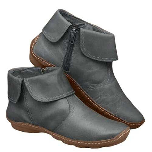 Ankle Boots for Women UK Sale Clearance, Wide Fit Side Zipper Short Boots,Low Heel Orthopedic Boots,Non Slip Pointed Toe Trekking Shoes,Warm Arch Support Boots,Durability Wedge Walking Boots