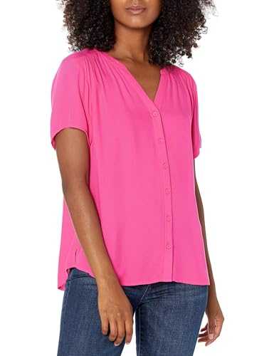 Amazon Essentials Women's Short-Sleeve Woven Blouse