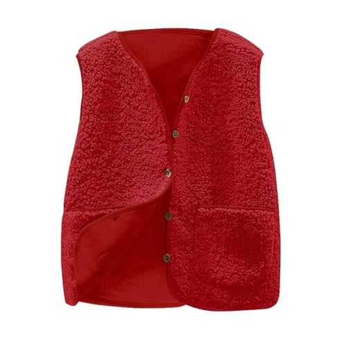 Plus Size Women's Gilets Ladies Waistcoats UK Women's Warm Vest Sherpa Waistcoat Womens Fleece Gilet Lightweight Cozy Gilets Ladies Winter Jacket with Pockets Fur Fuzzy Outwear