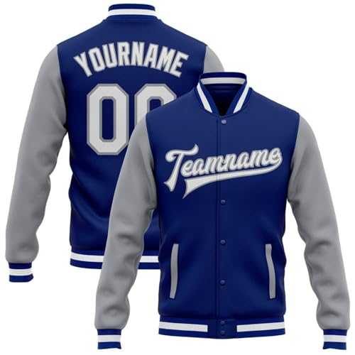 Men's Custom Varsity Jacket Personalized Baseball Jacket Name Number Print Custom Baseball Bomber Coat Fashion Bomber Jackets Oversize Sports Wear Casual High School Outerwear Y2k Streetwear