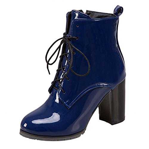 Women Ankle Boots with Lace Up and High Chunky Heel All Match Women Boots with Simple Design