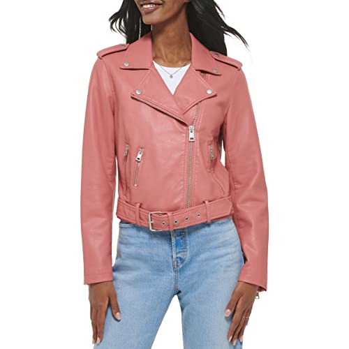 Levi's Women's Faux Leather Belted Motorcycle Jacket (Standard & Plus Sizes)