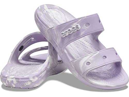 Unisex Classic Marbled Sandal Clog, Lavender Multi, 3 UK