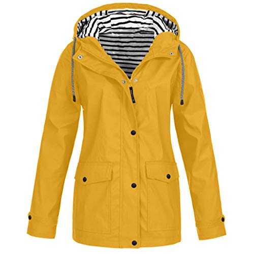 FunAloe Casual Solid Women's Raincoats Waterproof Raincoat Women Plus Size Lightweight Warm Trench Hoodie Womens Rain Jackets With Hood Women Winter Jacket Overcoat Cardigan Wet Weather Fall Clothing