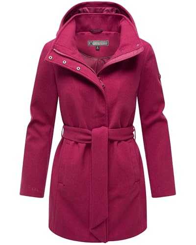 MARIKOO Katalinaa 16 Women's Long Trench Coat Warm Transition Jacket in Wool Look with Removable Hood XS - 3XL