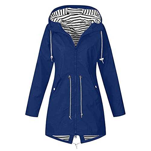 Plus Size Raincoat Womens Waterproof Jackets Plus Size Lightweight Warm Trench Hoodie Casual Solid Winter Coats For Women Uk Womens Hooded Sports Jacket Overcoat Cardigan Wet Weather Fall Clothing