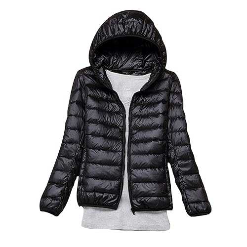 Zeiayuas Women's Puffer Down Jacket Lightweight Quilted Coat Zip Up Hooded Outwear Winter Warm Short Coats Ladies Puff Jackets Waterproof Padded Overcoat Outdoor Ski Hiking Thicken Outerwear