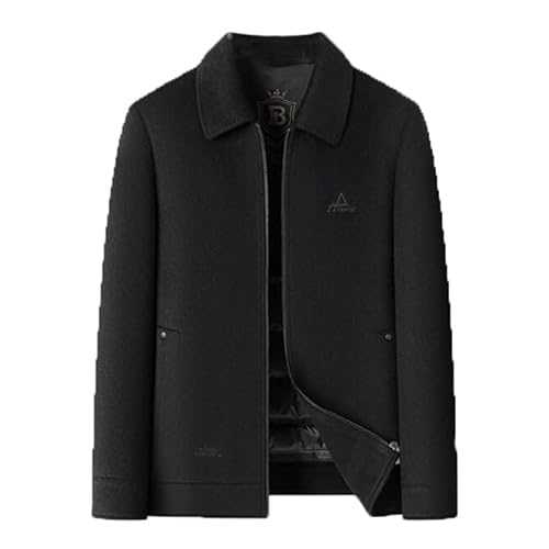 ZMIN Winter Men's Thick Detachable Down Inner Tank Flip Collar Double Sided Wool Jacket Coat Man Casual Coat