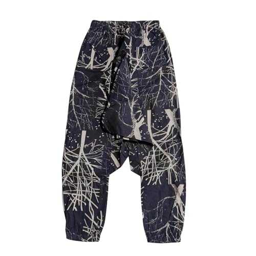Mens Punk Pants Pants Summer Long Harem Pants Colorblocking Pattern Design Casual Style Harem Costume Pants