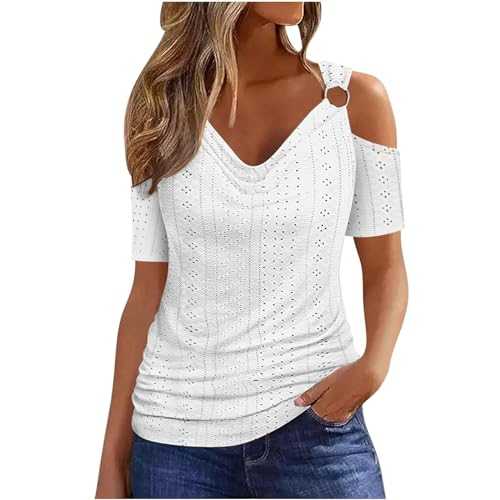 Celucke Long Shirts for Women UK, Summer Fashion Ink Print Button Casual V Neck Loose Comfortable Short Sleeve T Shirt, T Shirts for Women, Plus Size T Shirts for Women, Womens Shirts and Blouses UK