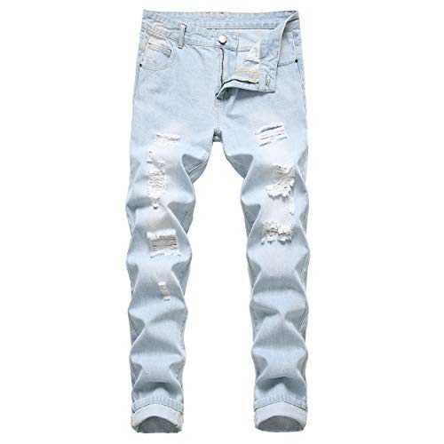 MICKASON Men's Ripped Elasticity Skinny Wild Jeans