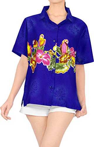 LA LEELA Mens Button Down Short Sleeve Tropical Hawaiian Shirt Aloha Beach Summer Shirts