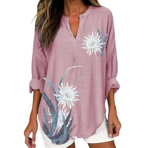 YCBMINGCAN Fashion Women V Neck Purple Floral Long Sleeve Tops Blouse Red Women Sexy