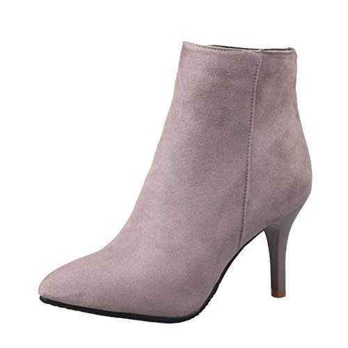 CuteFlats Women Ankle Boots with Stiletto Heel and Pointed Toe