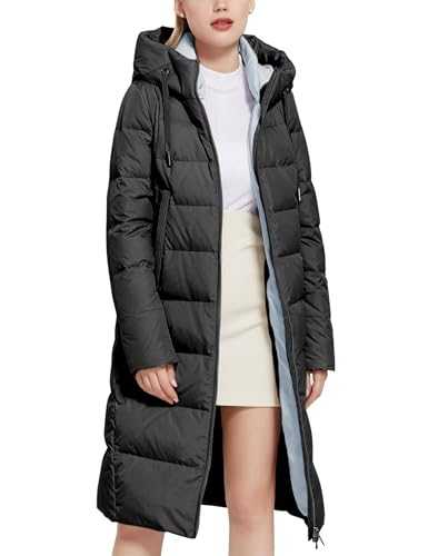 Xuehaya Women's Long Puffer Jacket Casual Zip Up Quilted Hooded Thickened Warm Winter Padded Down Coat Outerwear
