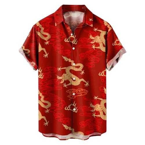 NQyIOS Mens Hawaiian Shirt STAG DO Palm Tree Aloha Holiday Beach Summer Fancy Party Shirts Short Sleeve Button Down Flower Causal Holiday Tops Tropical Print Vacation T-Shirts