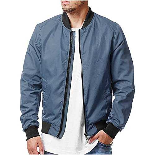 HAOLEI Varsity Jackets for Men UK,Men's Track Jackets Sale Clearance Casual Lightweight Bomber Noos Jacket Coat Zipper Windbreaker Sportwear Baseball Jackets with Pockets Size 8-22