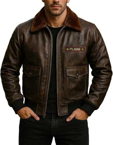 Fashion_First Mens G1 Vintage Aviator Flight Pilot British Air Force Distressed Bomber Leather Jacket - Sheepskin
