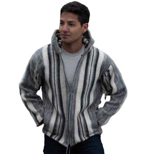 Gamboa Alpaca Jacket for Men Alpaca Wool Winter Hoodie Hooded Alpaca Cardigan for Men