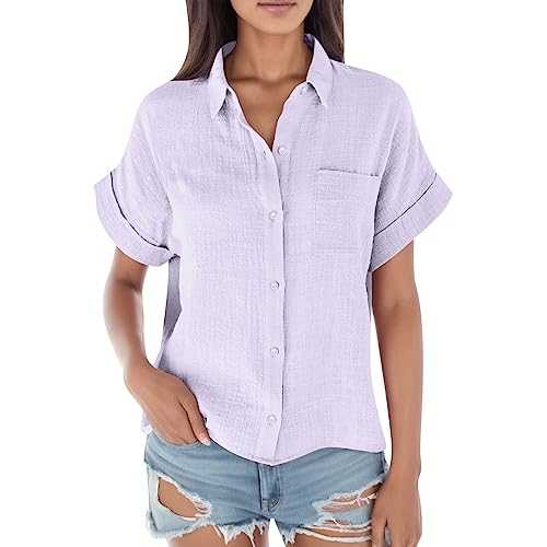 WILLBEST Womens Blouse Oversized Autumn Loose Shirt Long Sleeve V Neck Button Down Casual Business Work Tops