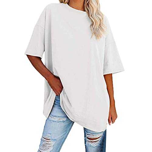 NQyIOS Womens Blouse, Womens Fashion T Shirts Loose V Neck Short Sleeves Tops Summer Casual Shirts Lightweight Long Sleeve Shirt Women Ladies Oversized T Shirts