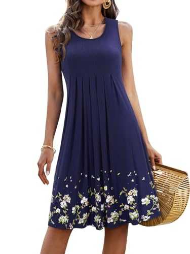 KILIG Summer Dresses for Women UK Casual Sundress Ladies Sleeveless Tank Dress Midi Floral Beach Cover Ups